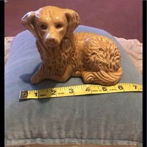 Labrador or golden retriever glazed ceramic vtg dog from Brazil approx 6”x4”